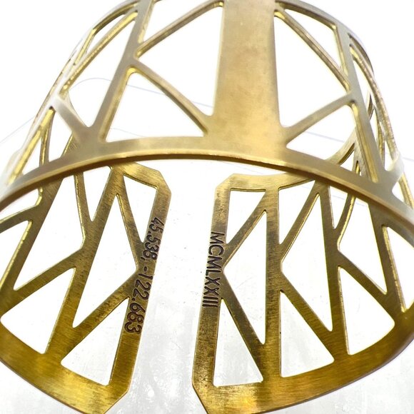 Vtg Betsy Iya Brass Cuff Bracelet Freemont Bridge Unisex 2.25" Wide Sz 6.25 Adj - Picture 3 of 7